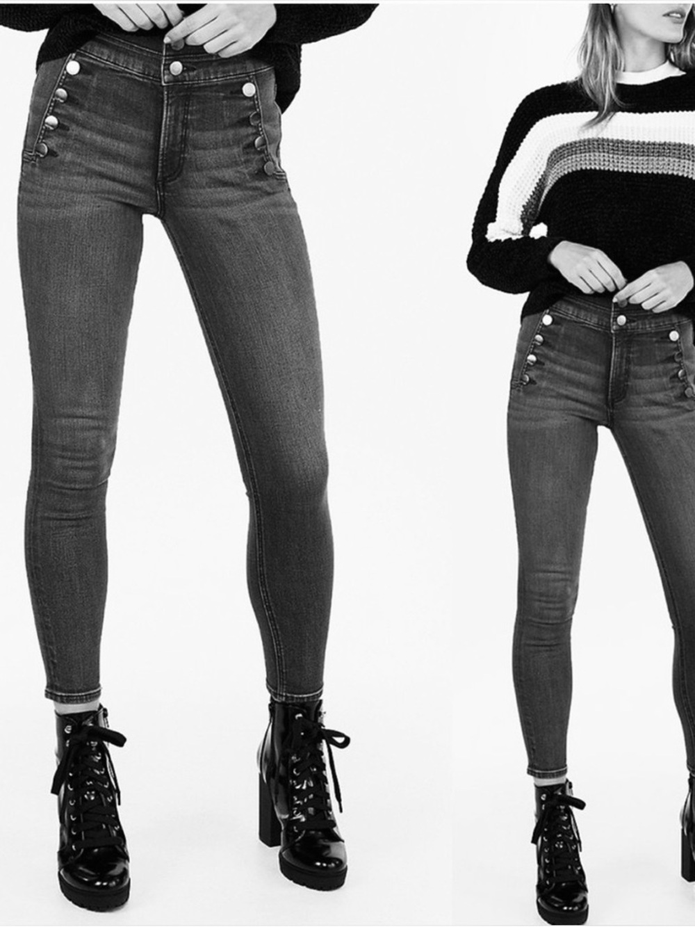 Express Super High Waist Legging Jeans in Black Wash